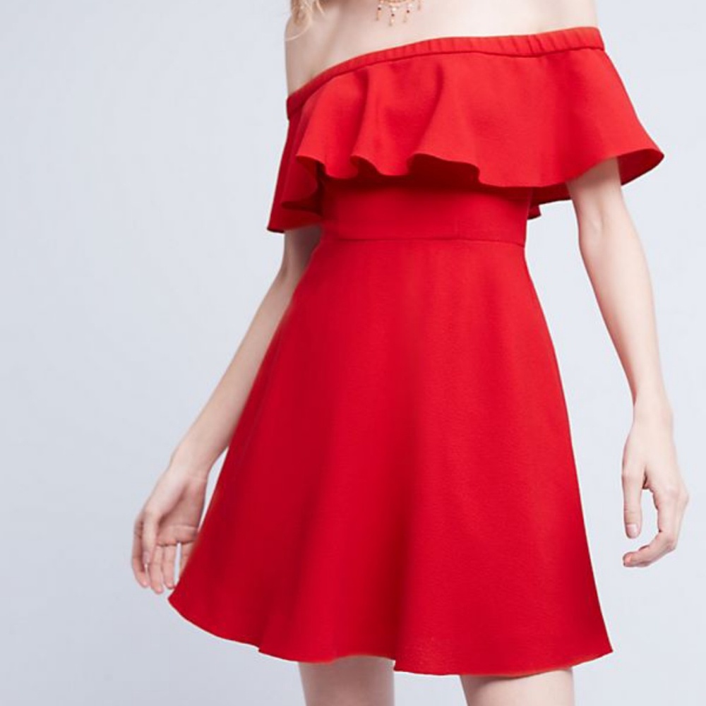 Anthropologie Penelope Off Shoulder Mini Dress